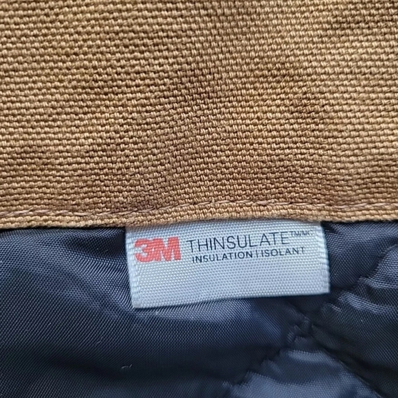 Vintage Carhartt J130M Active Jacket Men Large Tan Work Hoodie Quilt Lined Duck - Picture 10 of 16